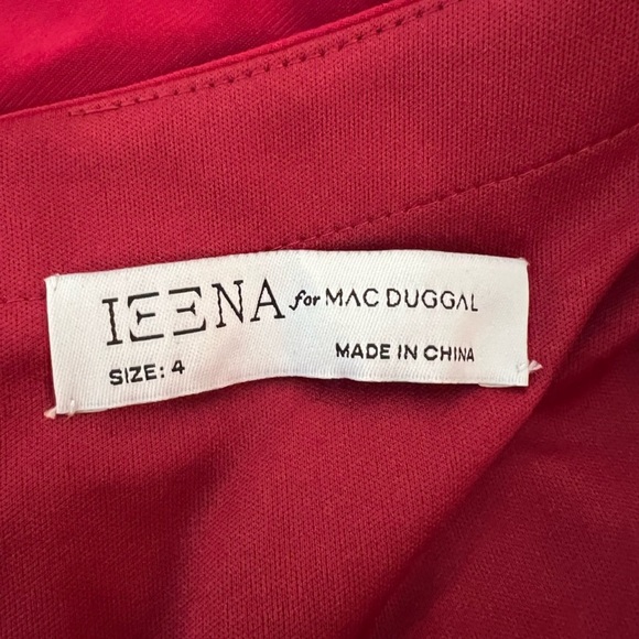 Mac Duggal MD26714 Long Sleeve Red Jersey Gown - Picture 4 of 5